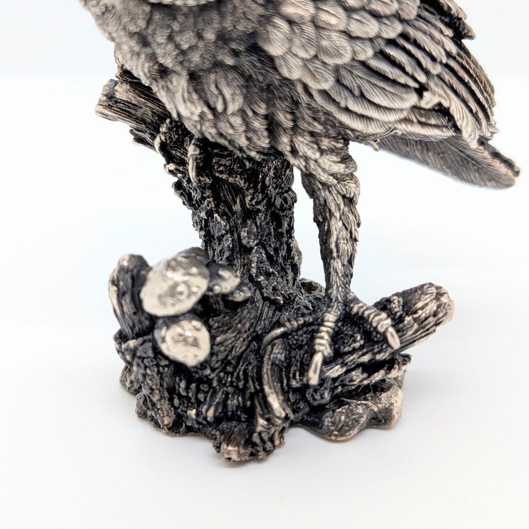 【希少・重量230g】英国 カントリーアーティスト 純銀張り オブジェ フクロウ