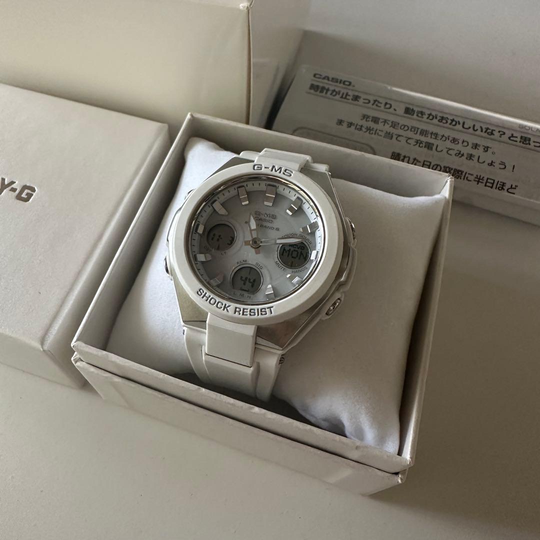 稼動品　BABY-G G-MS ホワイト 腕時計 電波ソーラー