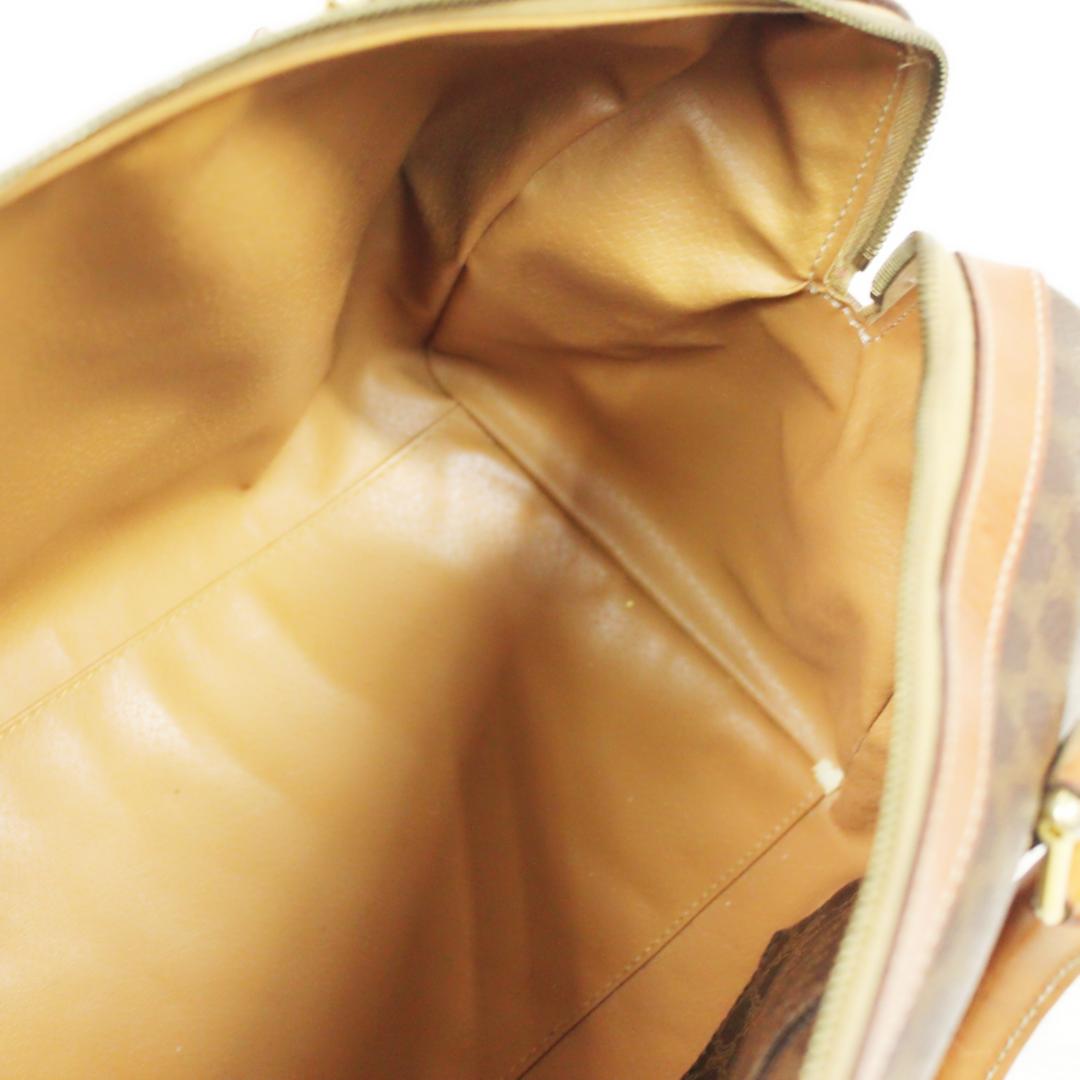 美品 セリーヌ ボストンバッグ ハンドバッグ マカダム PVC レザー ブラウン