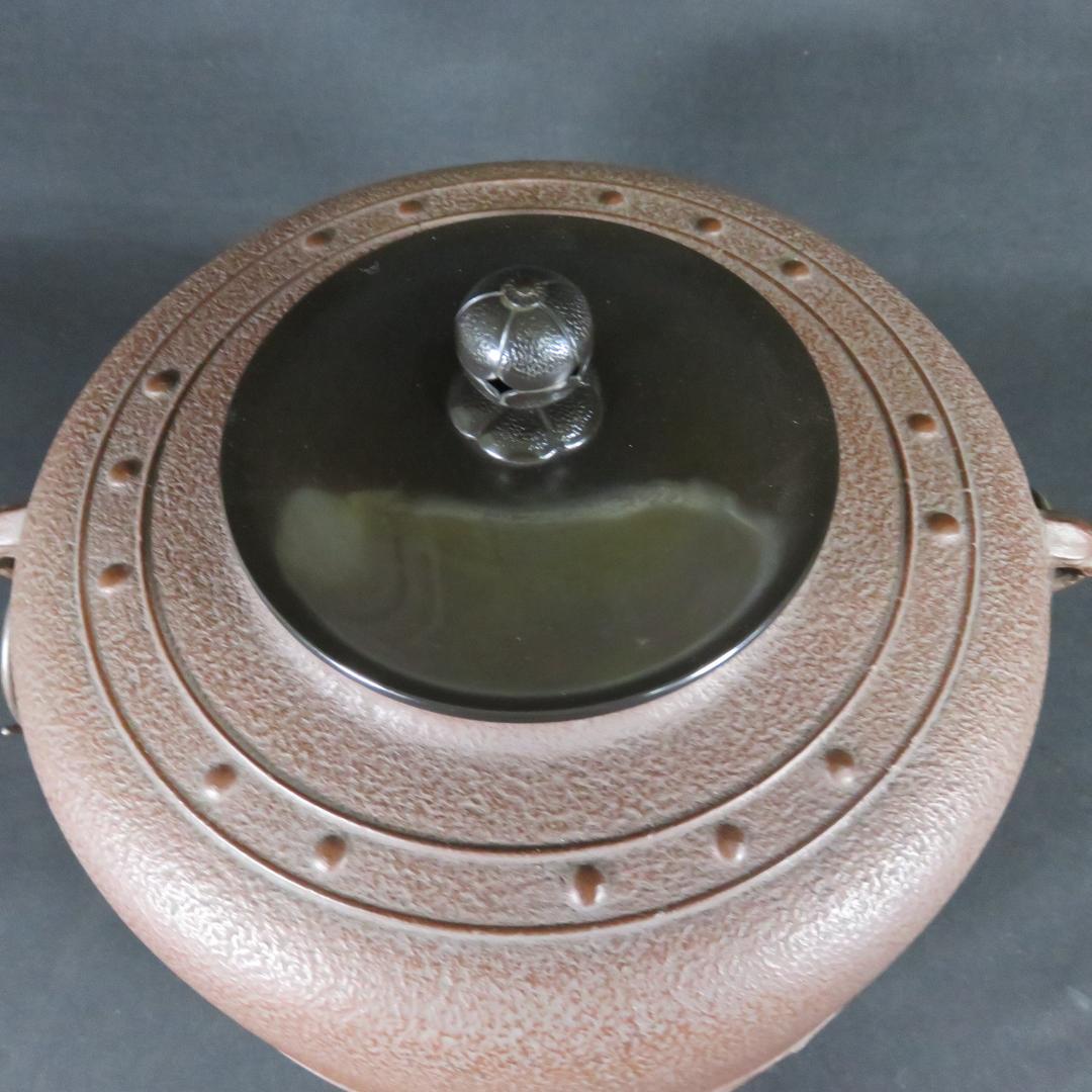 茶釜 茶道具 万代屋釜 釜師 庄造 美品 蓋 良い音 木箱 在銘