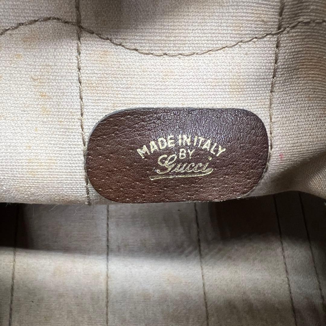 【美品】グッチ ミニボストンバッグ GG シェリーライン