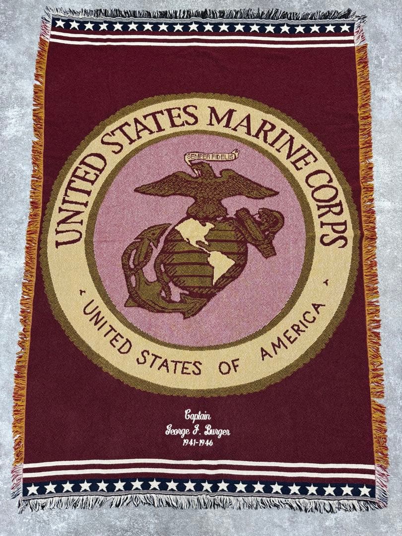 USMC アメリカ海兵隊　シンボル　ロゴ　レトロ　ラグ　カバー　172×114