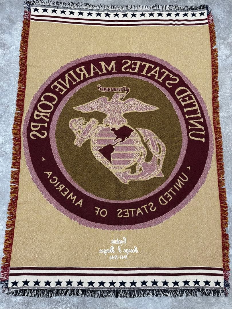 USMC アメリカ海兵隊　シンボル　ロゴ　レトロ　ラグ　カバー　172×114