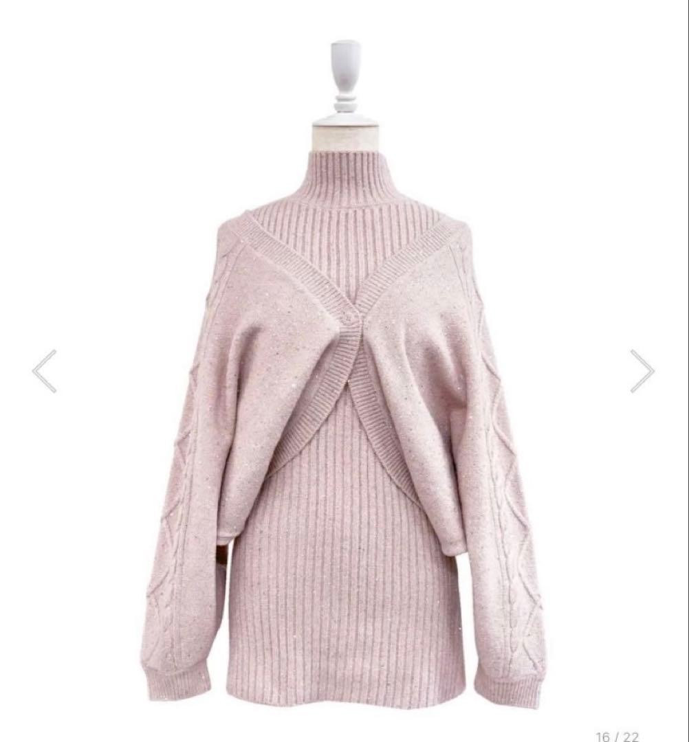 Rosé Muse Glitter knit o/p set ピンク