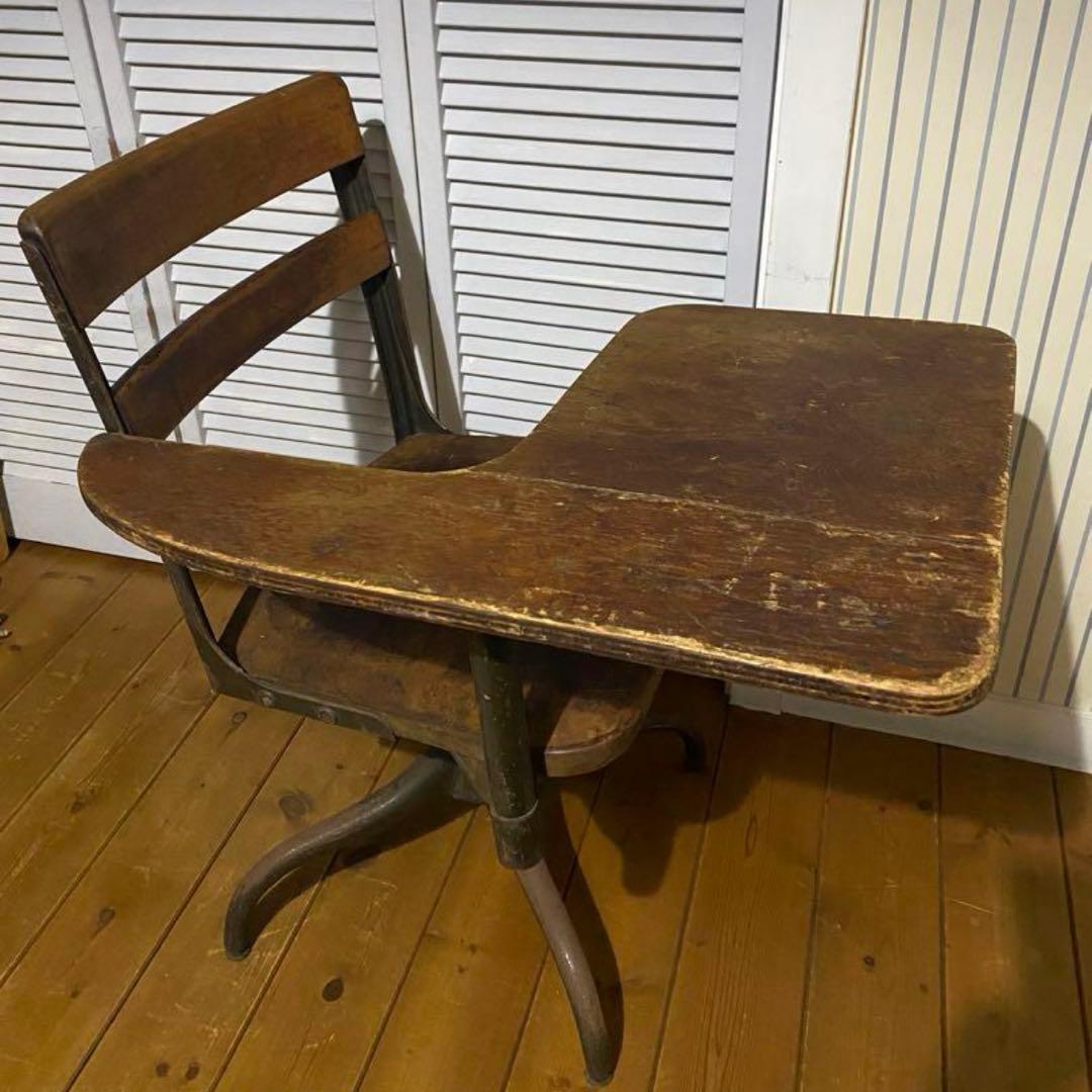アンティーク　スクール　デスクチェア