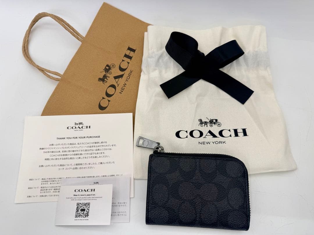コーチ COACH ブラックシグネチャー ケース カードケース