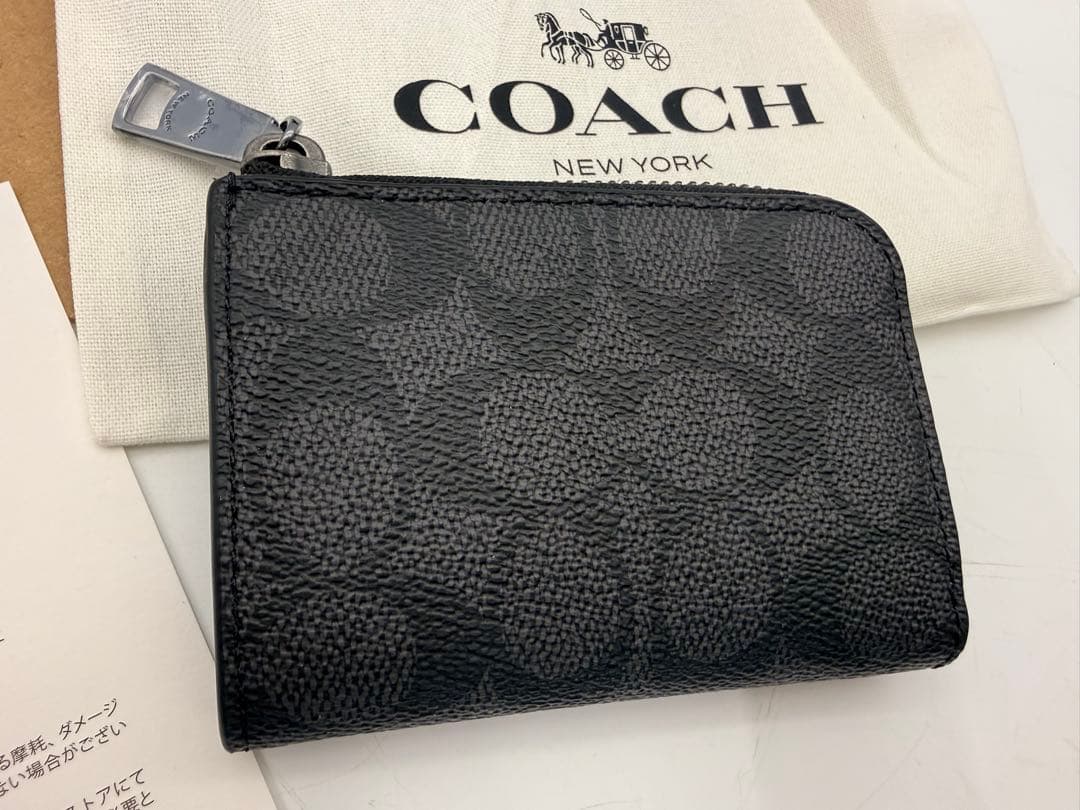 コーチ COACH ブラックシグネチャー ケース カードケース
