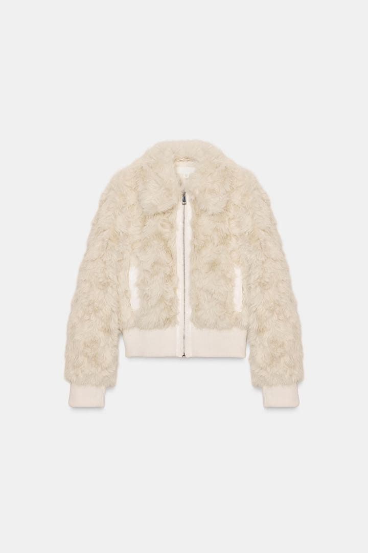 1/29発送ZARA フェイクファーボンバージャケット Sサイズ新品タグ付き