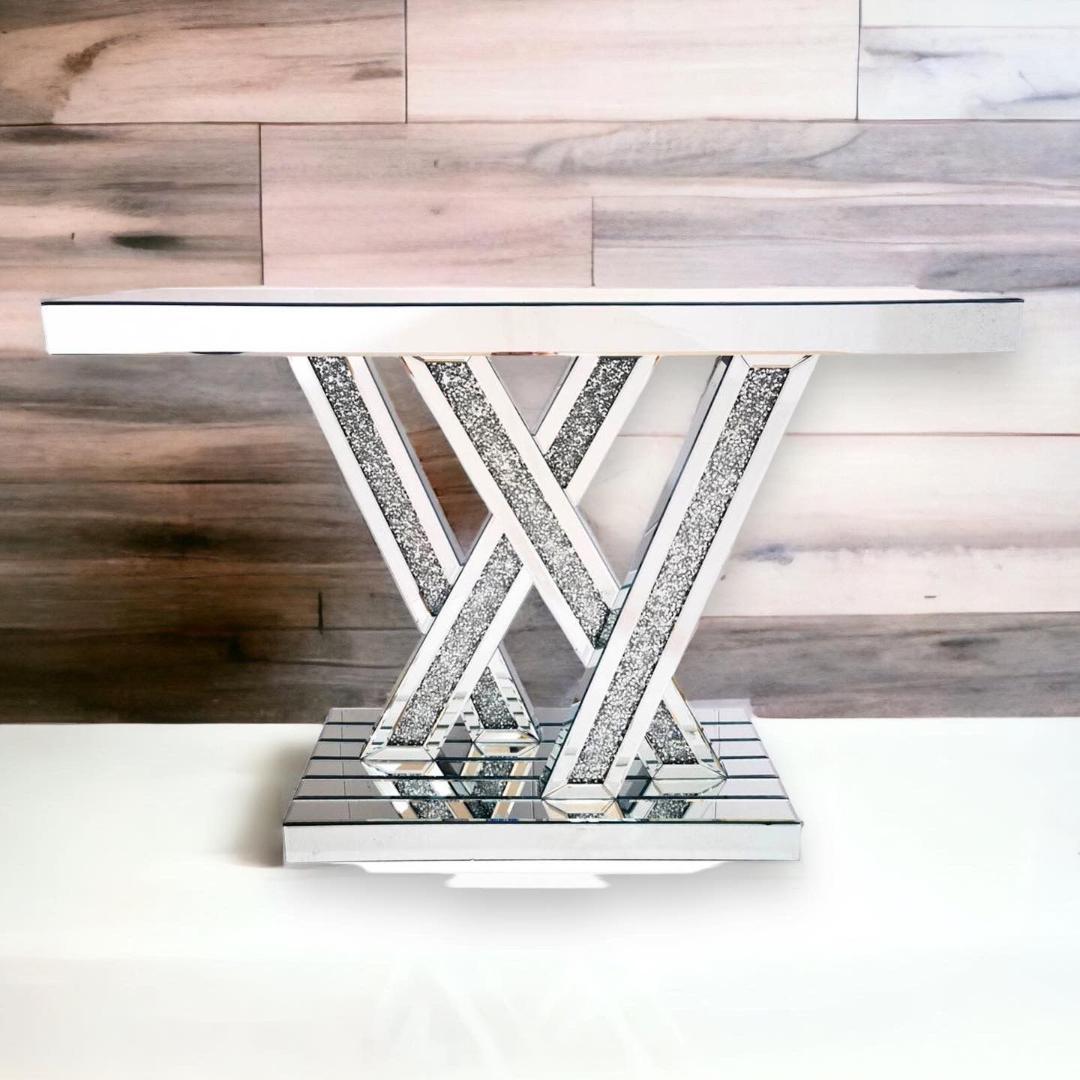 クリスタル付き鏡張りサイドボード