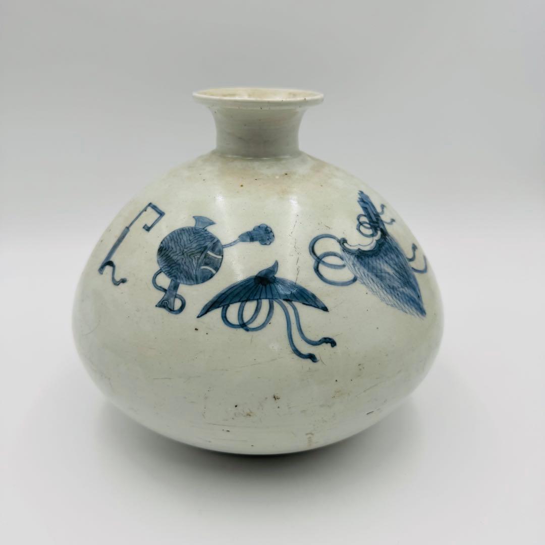 【時代　伊万里宝尽くし紋様壺】花瓶　花生　華道　フラワーアレンジ