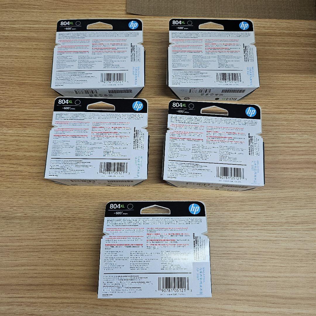 HP 純正 インクカートリッジ HP 804XL 黒 T6N12AA　5点セット