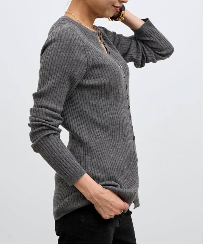【今期・完売・紙タグ付】アパルトモンのRIB KNIT with BUTTON