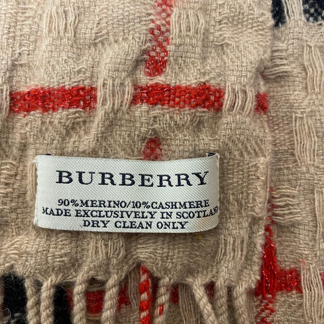 希少　美品 バーバリー　マフラー　カシミヤ混