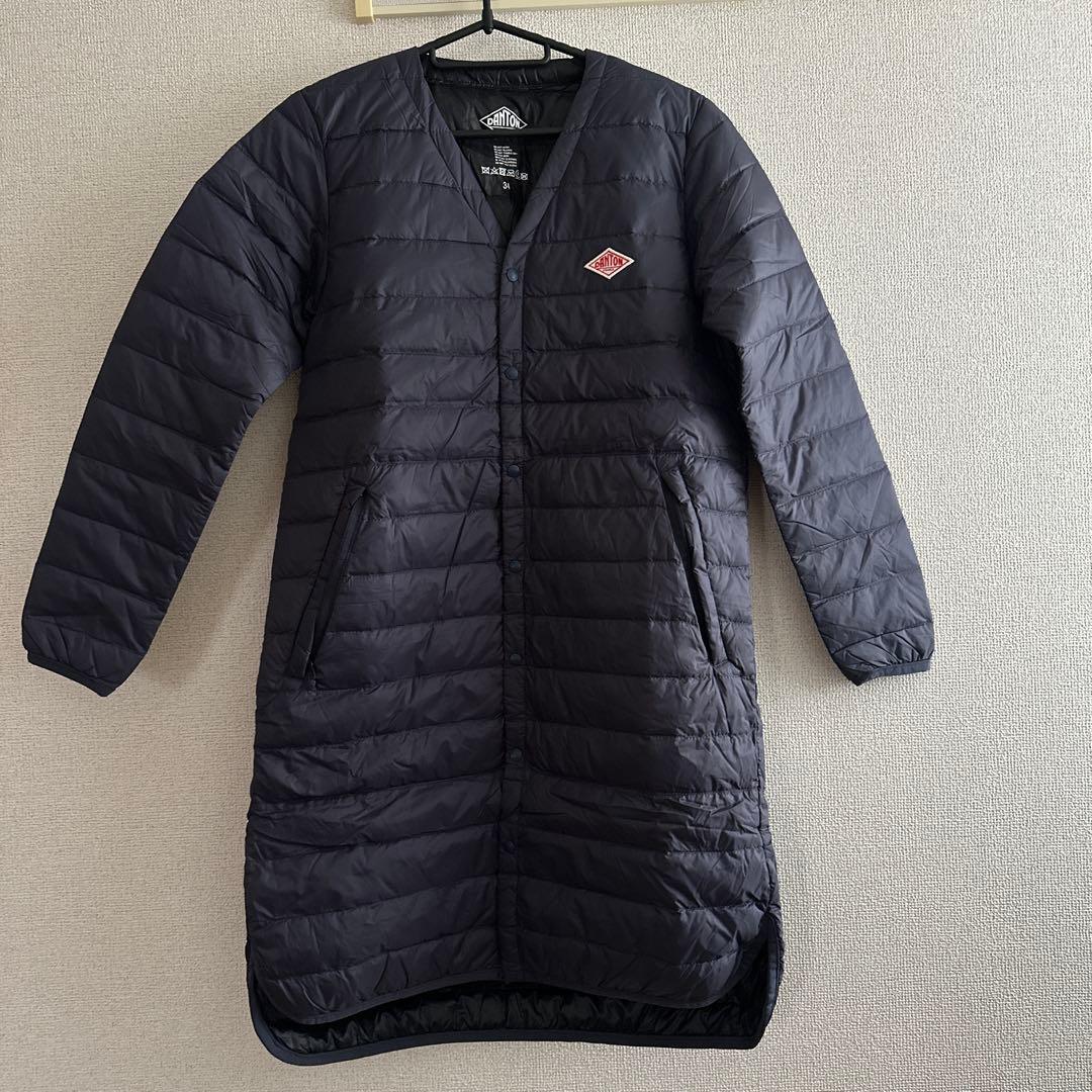 み*ん様 DANTON インナーダウン ロング34 ネイビー