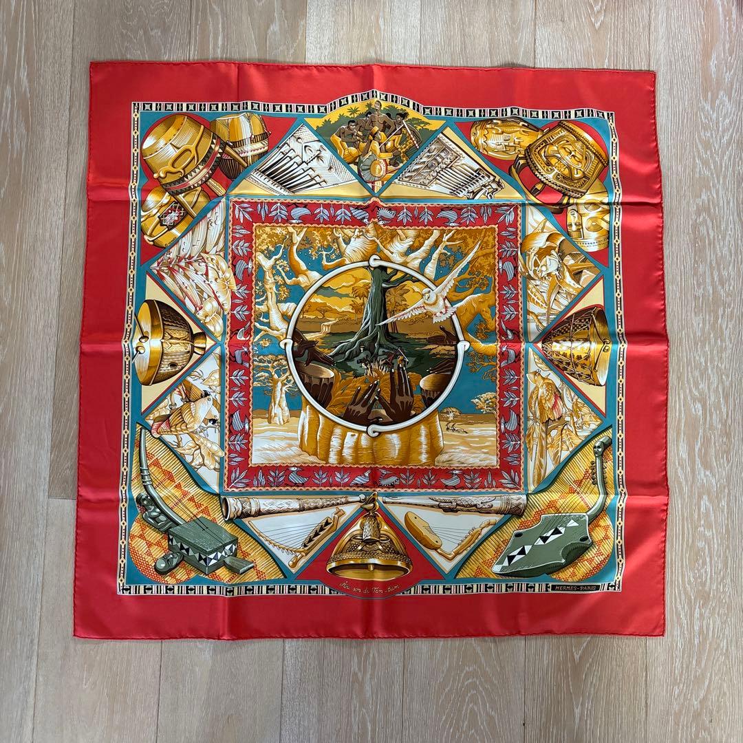 鞠*山様 エルメス/カレ90/スカーフ/タムタムの音に合わせて/ 美品