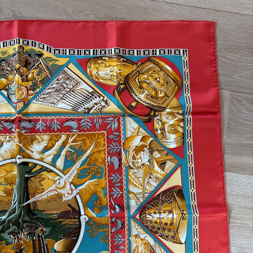 鞠*山様 エルメス/カレ90/スカーフ/タムタムの音に合わせて/ 美品