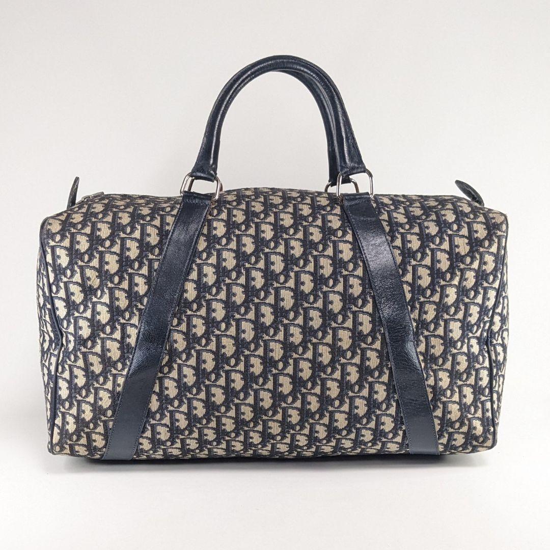 クリスチャンディオール　ボストンバッグ　トロッター　キャンバス　レザー　CDロゴ