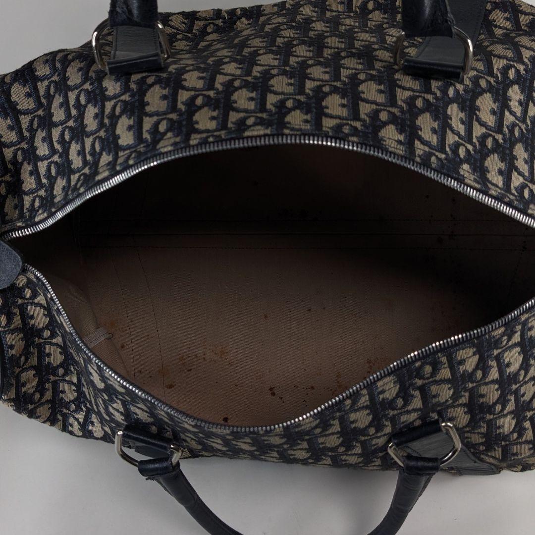 クリスチャンディオール　ボストンバッグ　トロッター　キャンバス　レザー　CDロゴ