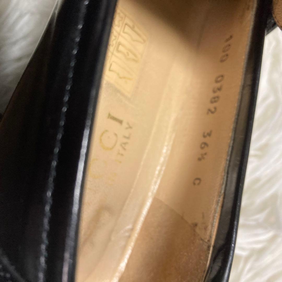 GUCCI グッチ　シルバー　ホースビット　パンプス　ラグソール　1/2 36