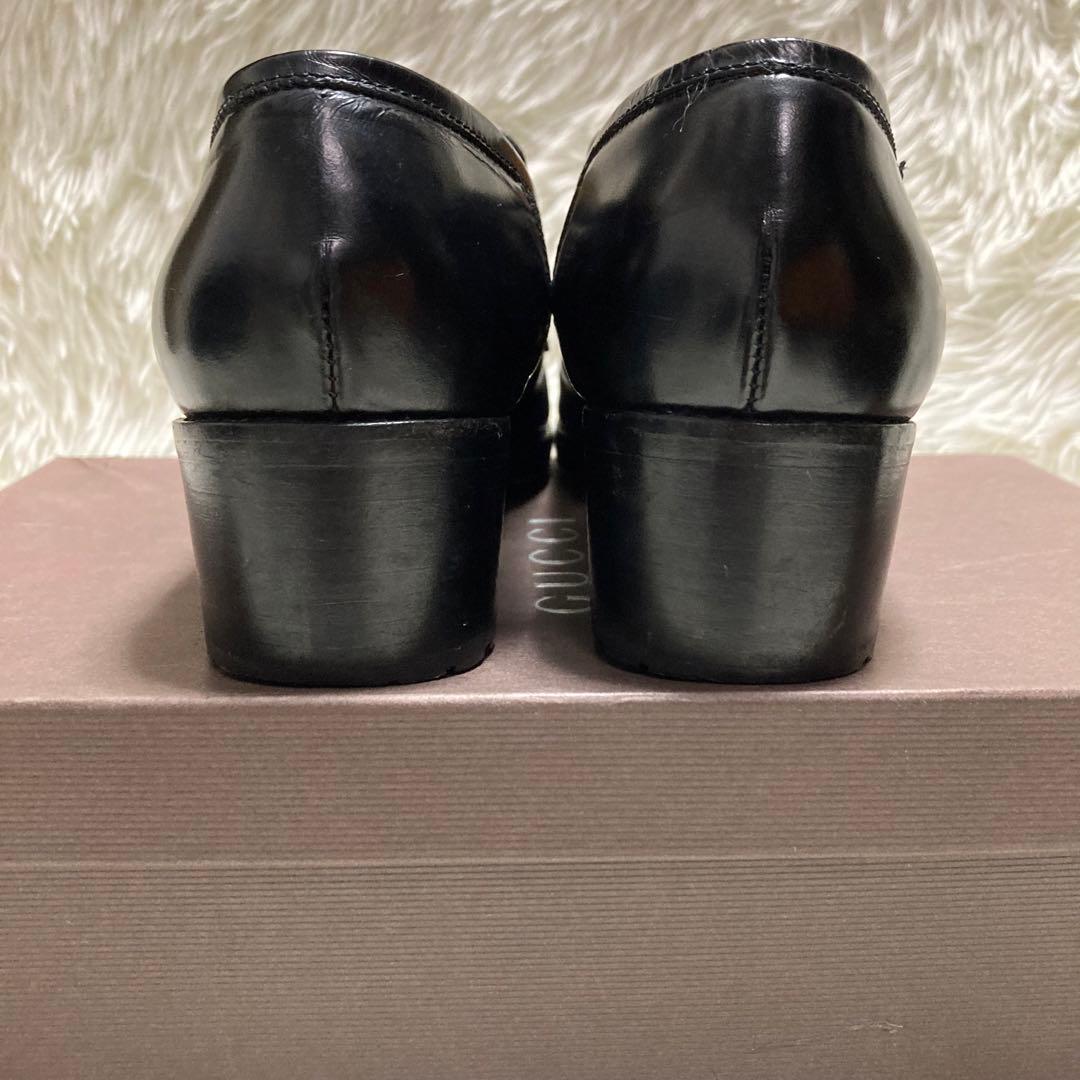 GUCCI グッチ　シルバー　ホースビット　パンプス　ラグソール　1/2 36