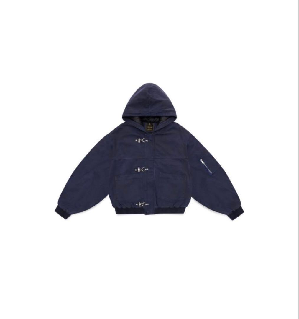 ジャケット・アウター Shizo Navy Canvas Clasp Bomber Jacket L