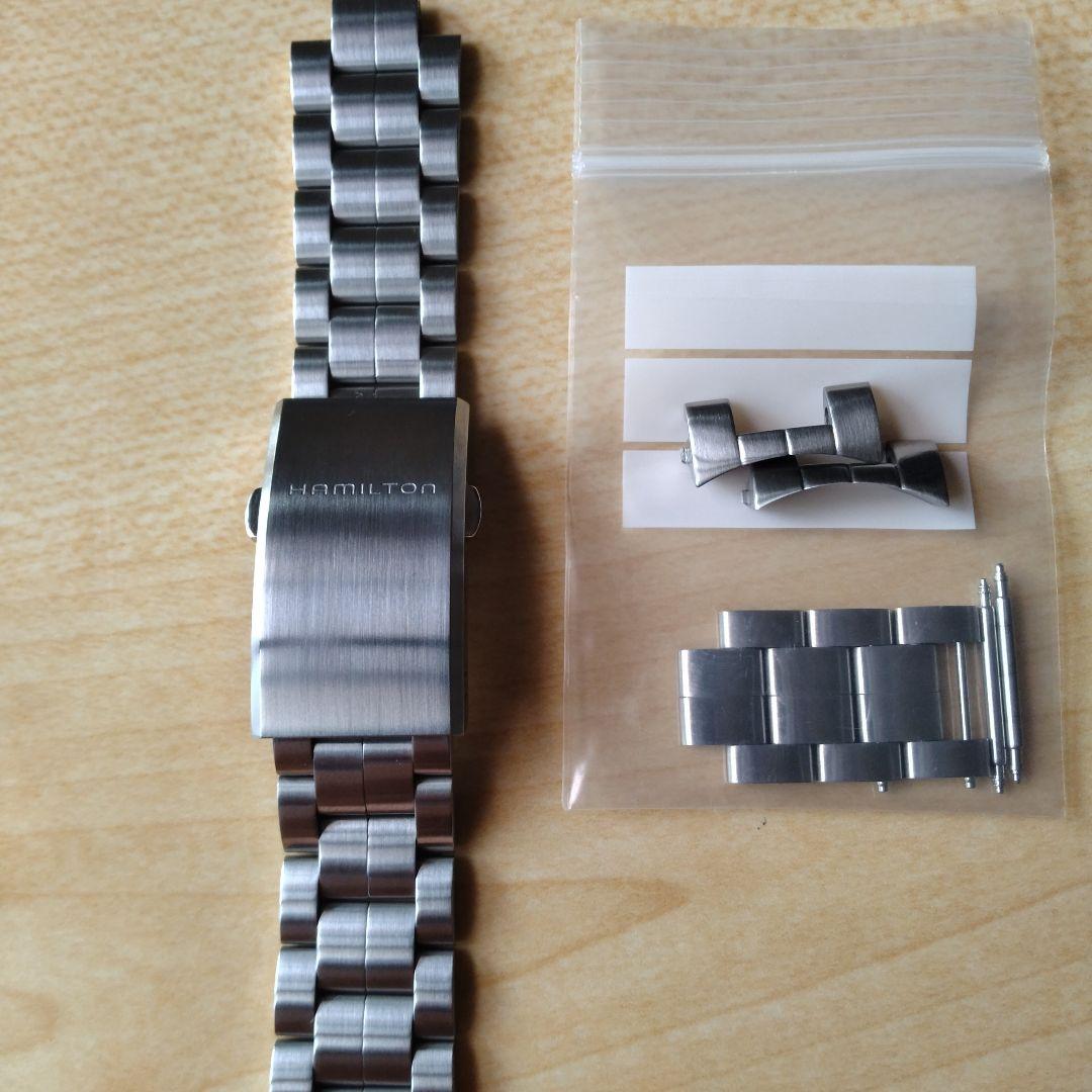 カーキフィールドオート38mm専用/ハミルトン純正ステンレスベルト