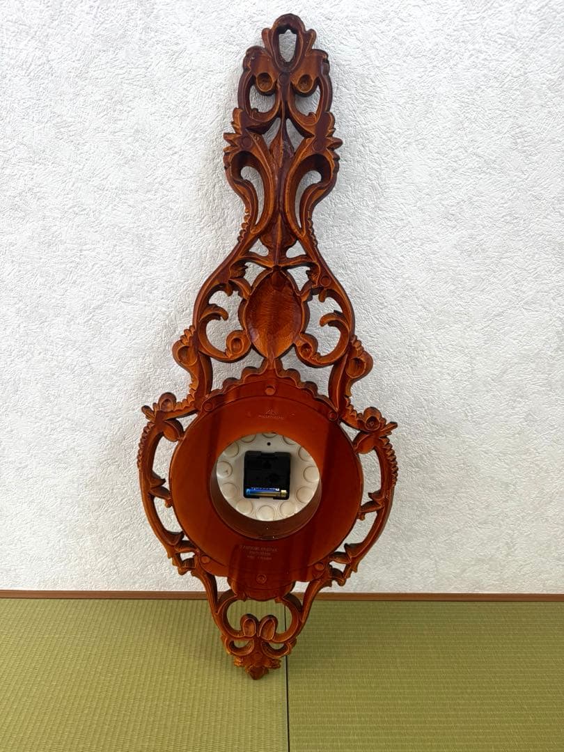 イタリア製 掛け時計 アンティーク調 インテリア 電池式 ジャンク