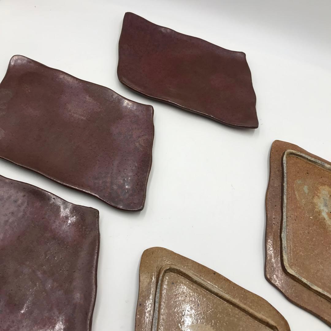 【唯一無二】【5枚セット】大炎窯　大館焼　26cm×20cm×2〜3cm菱形皿