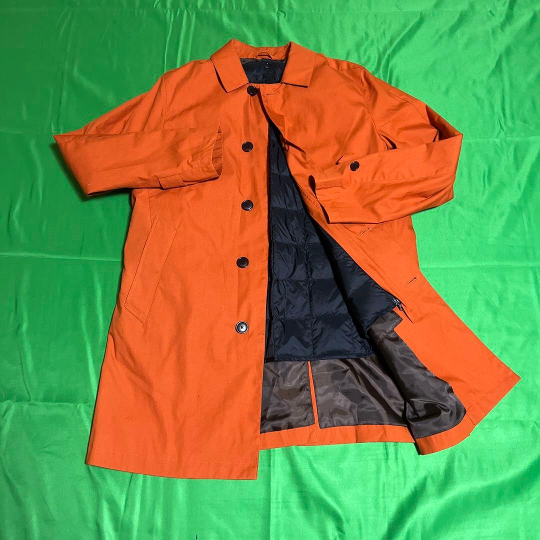 オレンジ ステンカラーコート