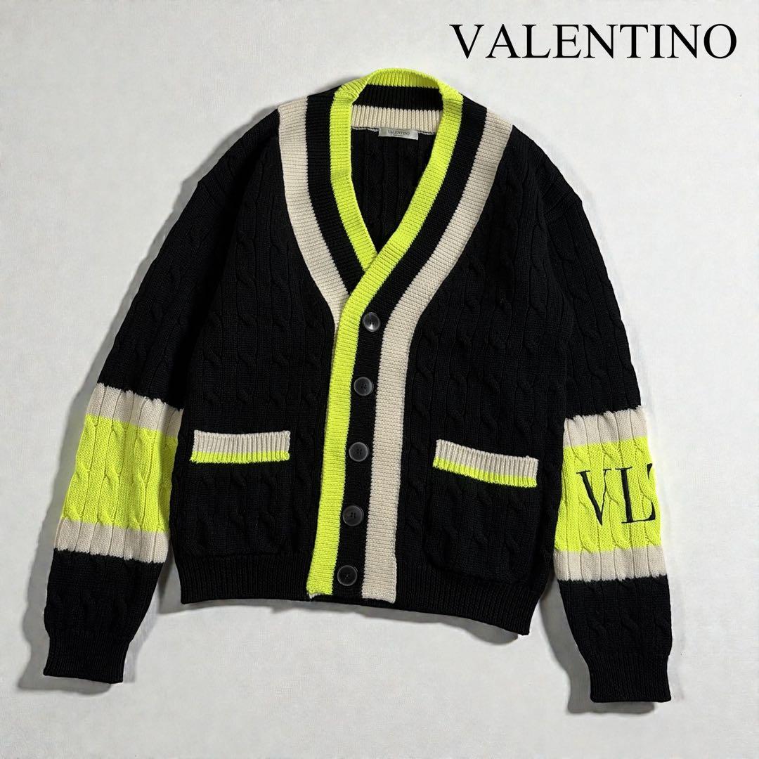【NFC反応有】ヴァレンティノ VLTN ロゴ カーディガン ヴァージンウール