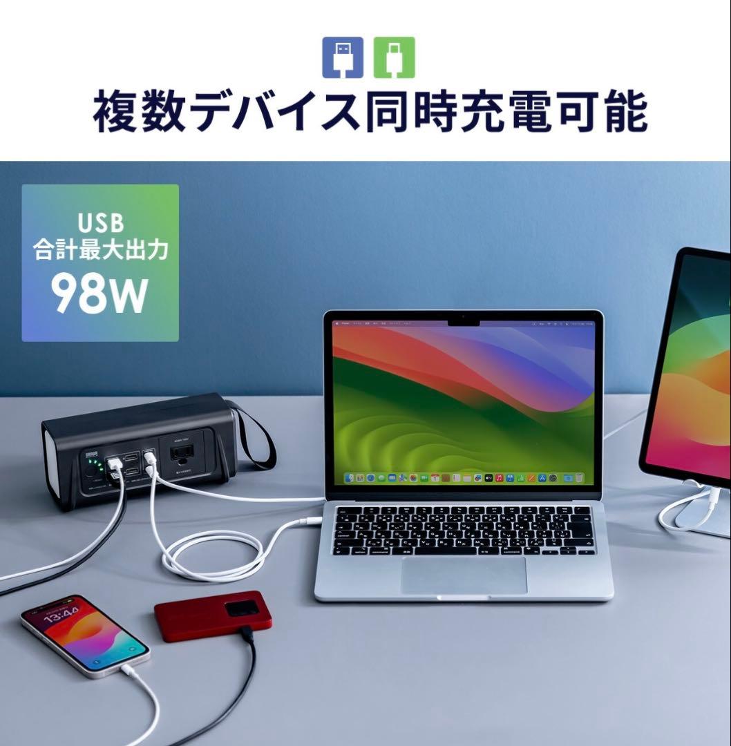 『サンワ』ポータブル電源 30000mAh AC USB対応