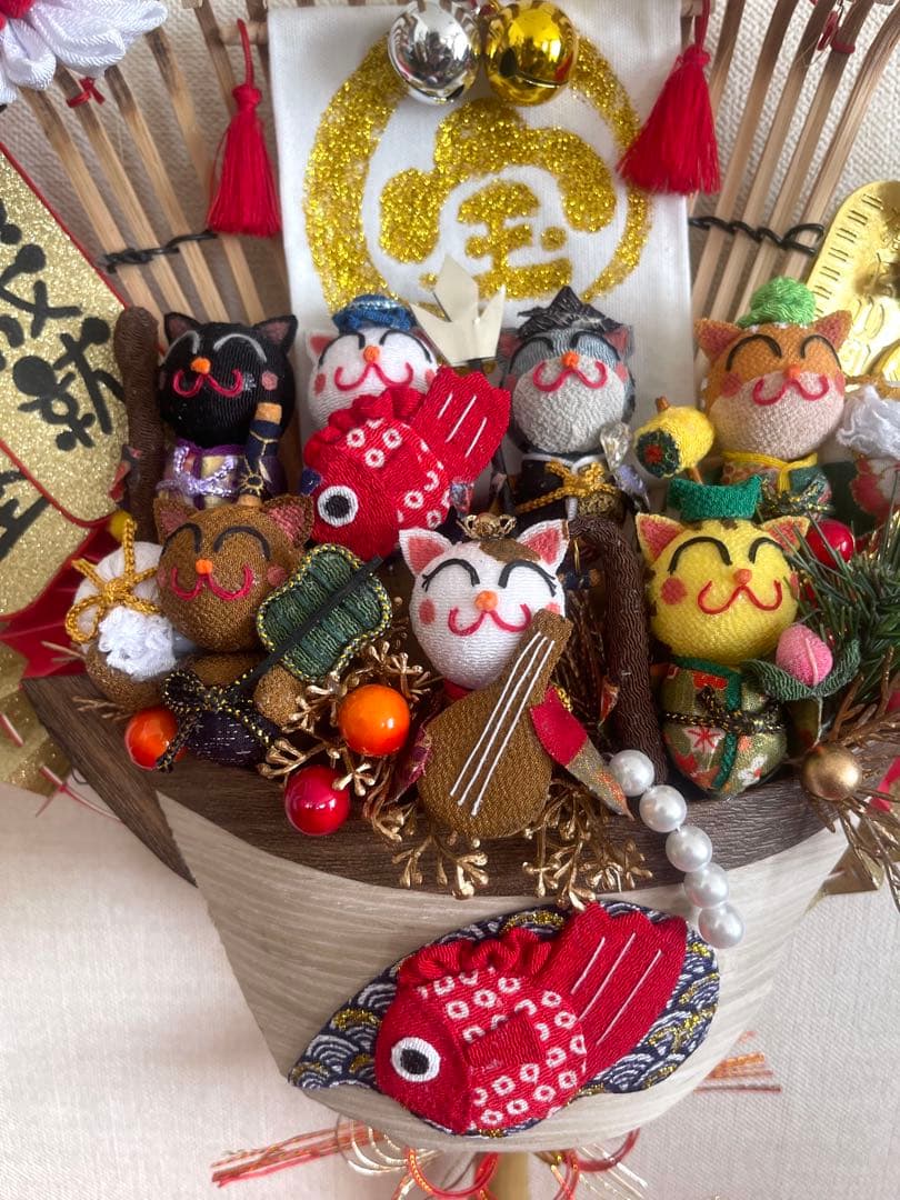お正月　猫ちゃんの熊手