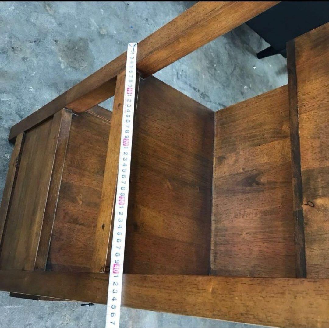 ハ*カ様 綺麗めです。 天然木 チーク無垢材 角棚 オープンシェルフ 引出し付き