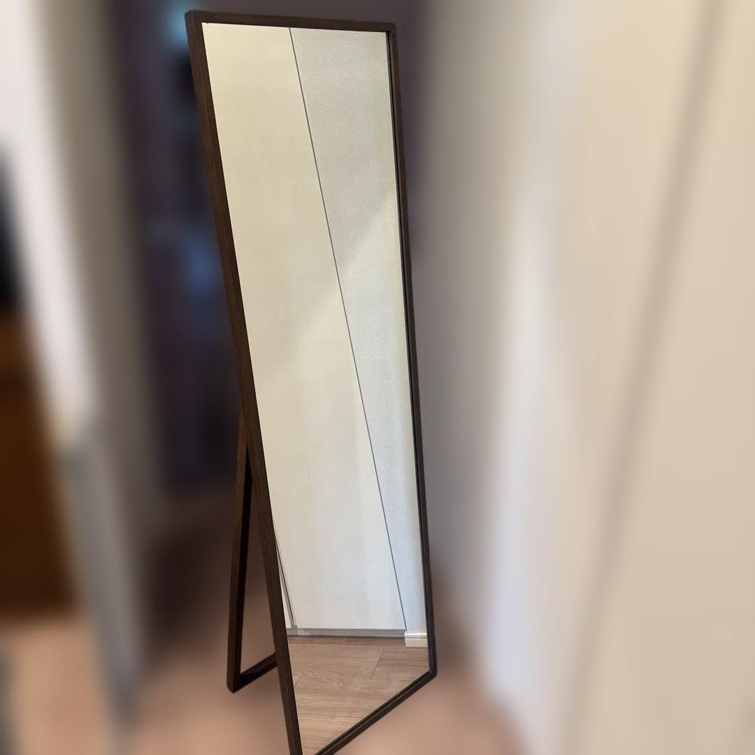 無印良品　廃番品　タモ材フレーム スタンドミラー
