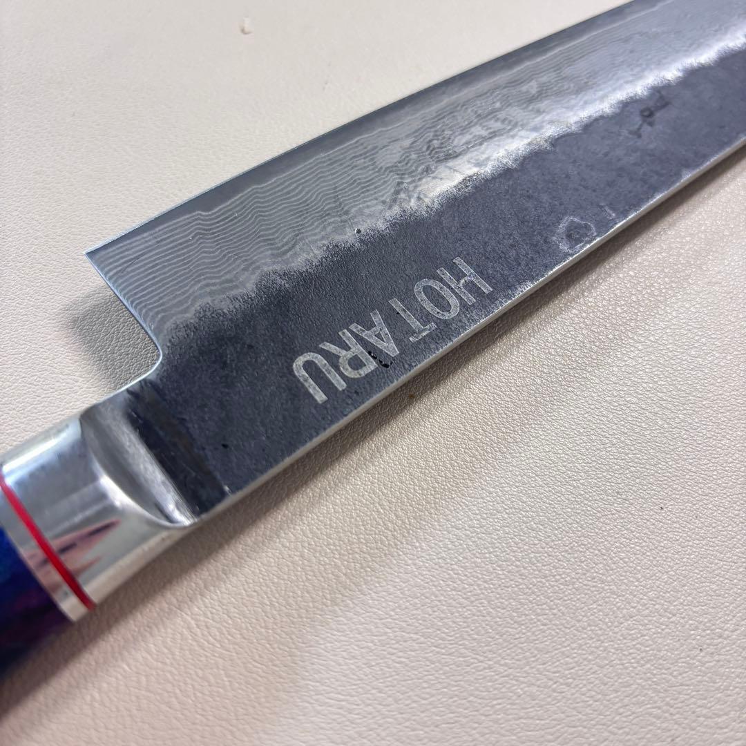 240mm黒打ちダマスカス　(切付型)牛刀シェフナイフ 牛刀【新品】～