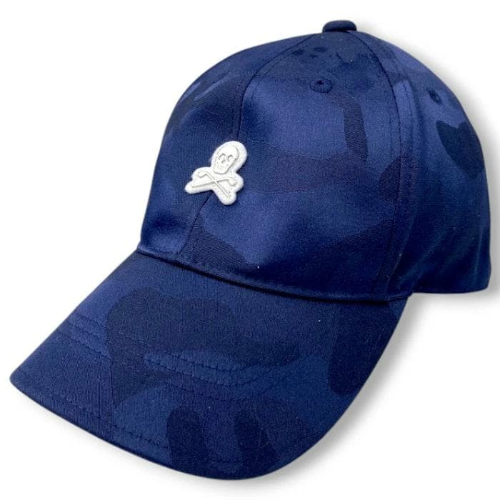 超美品 マーク＆ロナ カモフラ 髑髏 スカルワッペン キャップ 帽子 ゴルフ