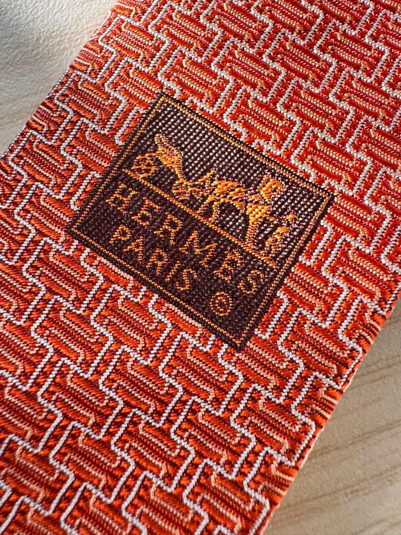 HERMES★シルク ネクタイ オレンジ系