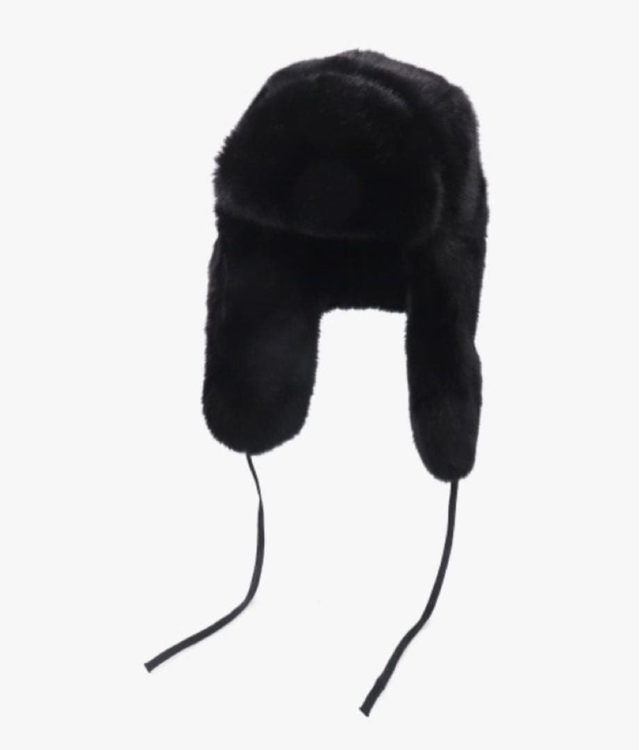 KANGOL カンゴール BLACK FAUX FUR TRAPPER Lサイズ