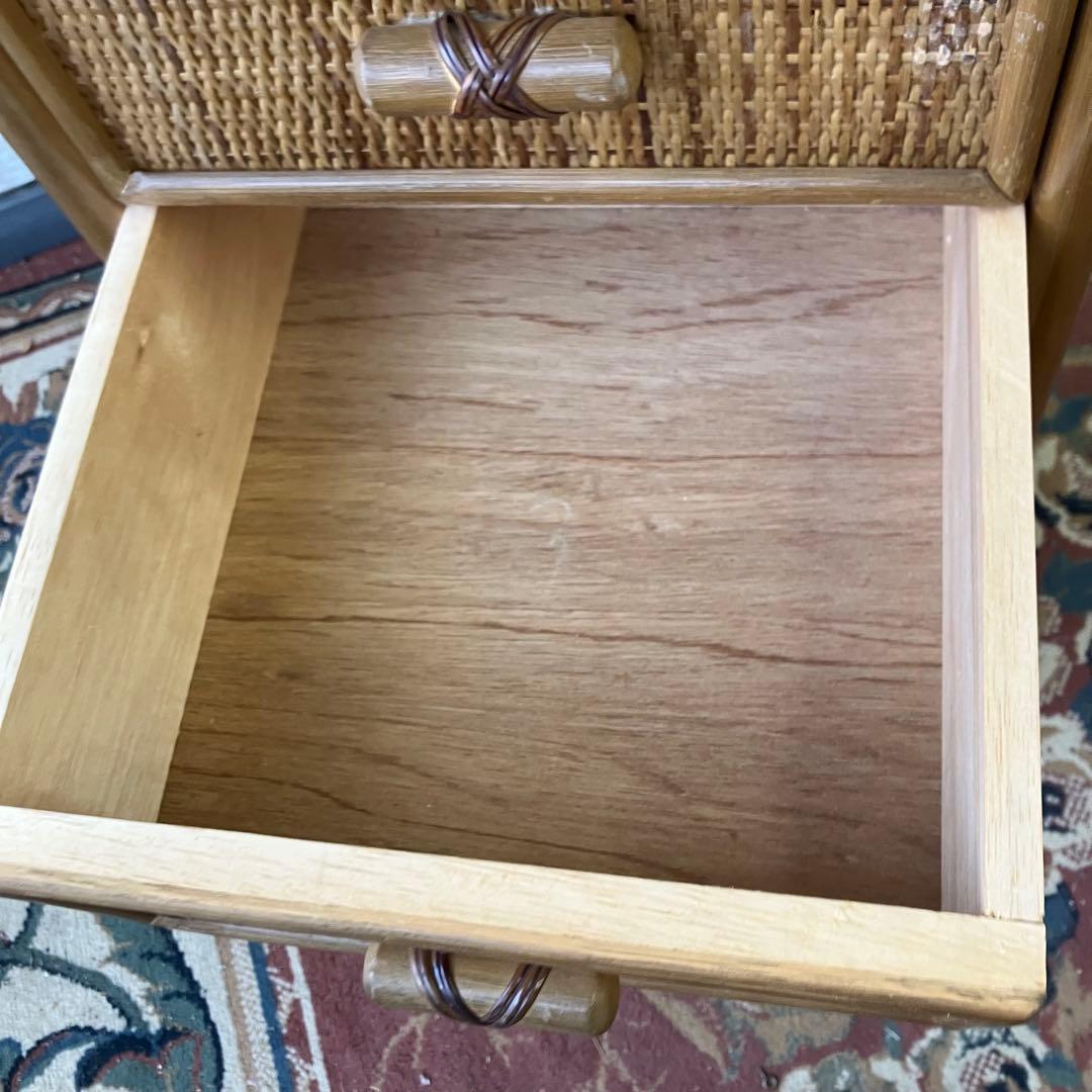 昭和レトロ ラタンチェスト 5段収納サニタリーラック 引き出しタンス 箪笥