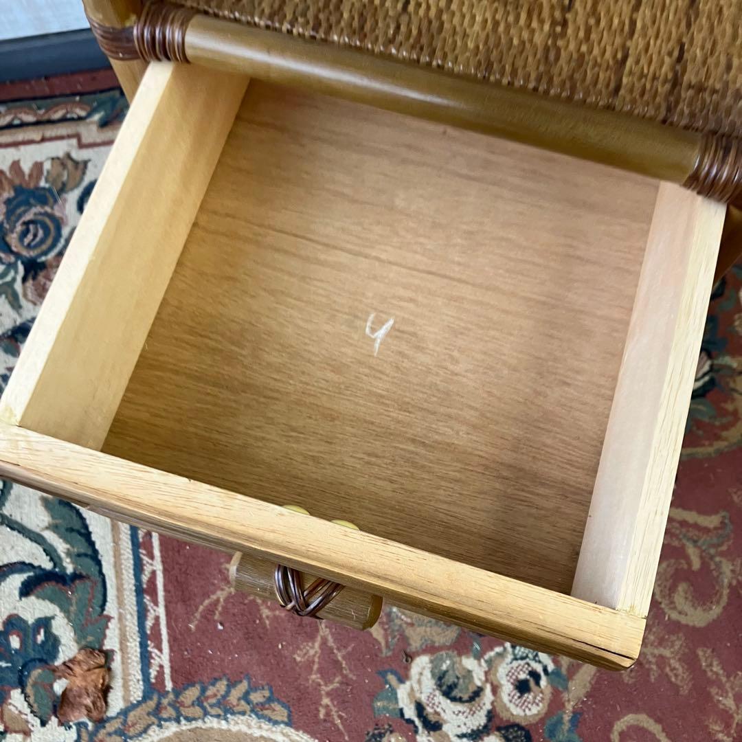 昭和レトロ ラタンチェスト 5段収納サニタリーラック 引き出しタンス 箪笥