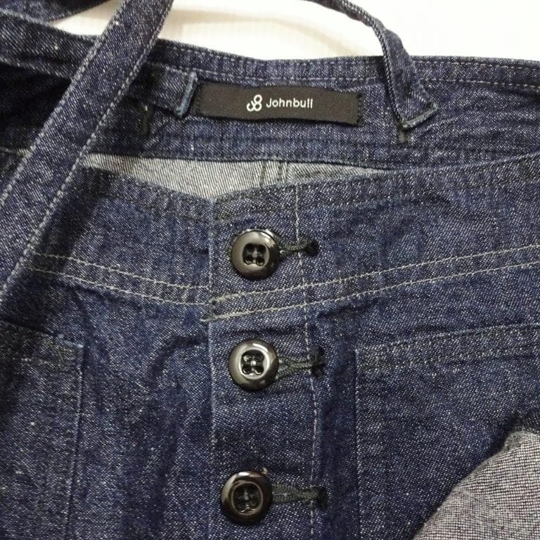 良品★　ジョンブル　ネイビーサロペットデニム　【M】　オーバーオール　濃紺