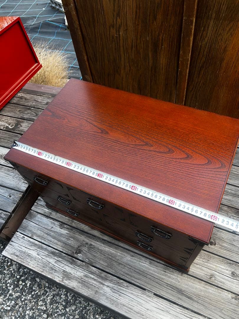 43 ケヤキ作り 桐材 民芸家具 小箪笥 定価80000円