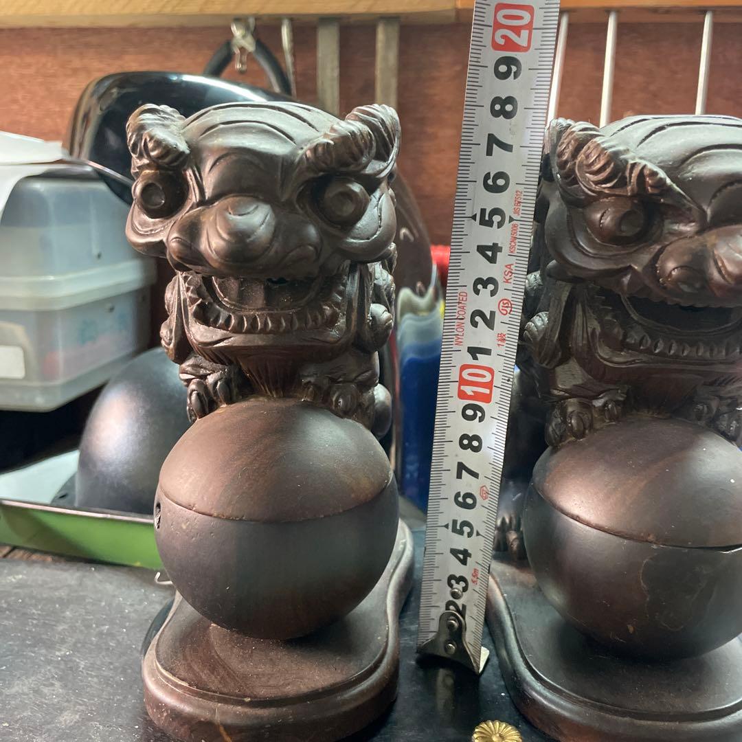 木製獅子　灰皿？