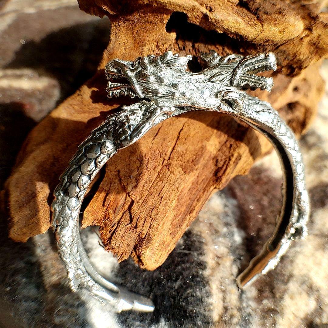 銀製品　Silver925　メンズバングル　龍　ドラゴン　新品