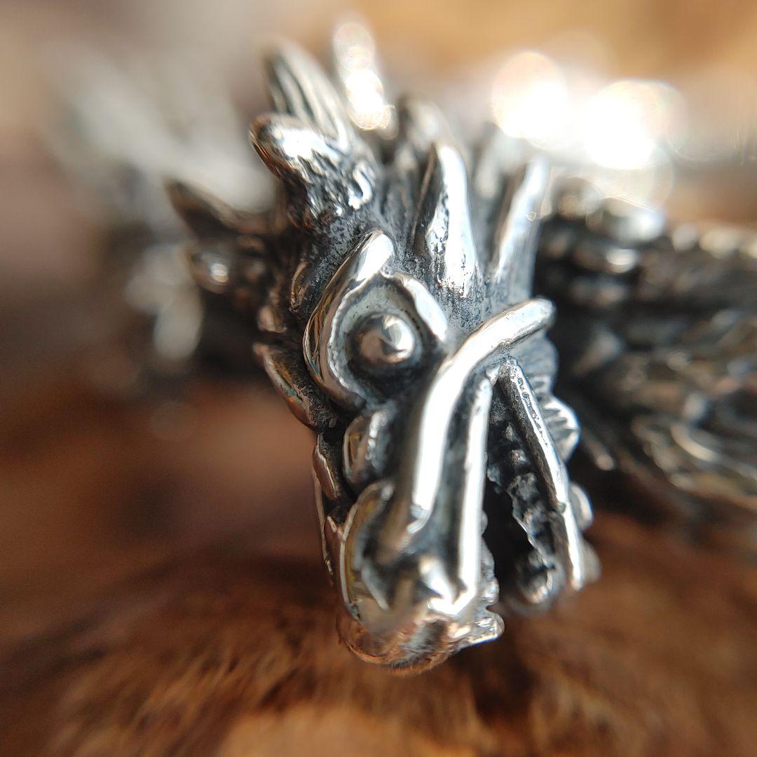 銀製品　Silver925　メンズバングル　龍　ドラゴン　新品