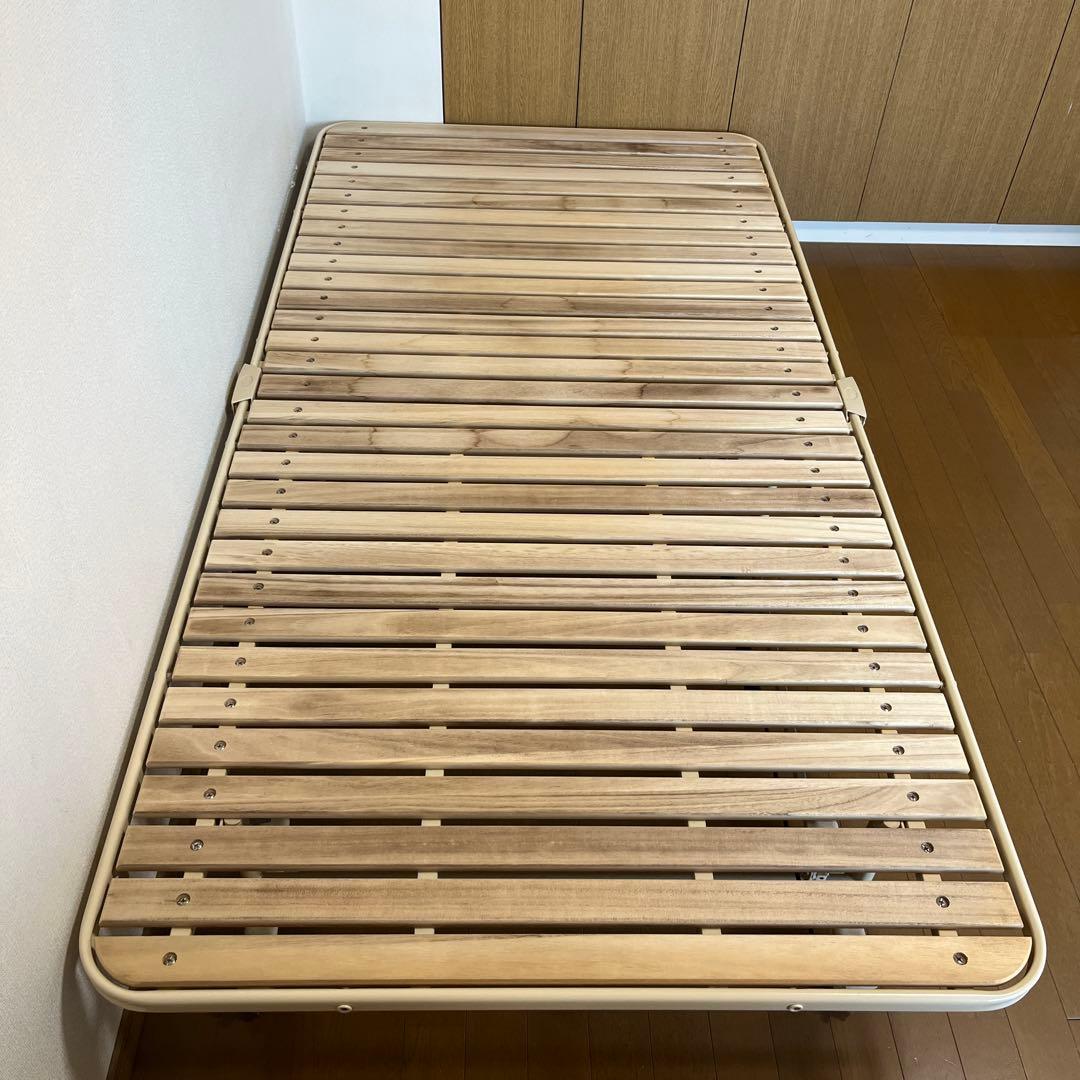 ATEX 収納式 桐 すのこベッド ホワイト