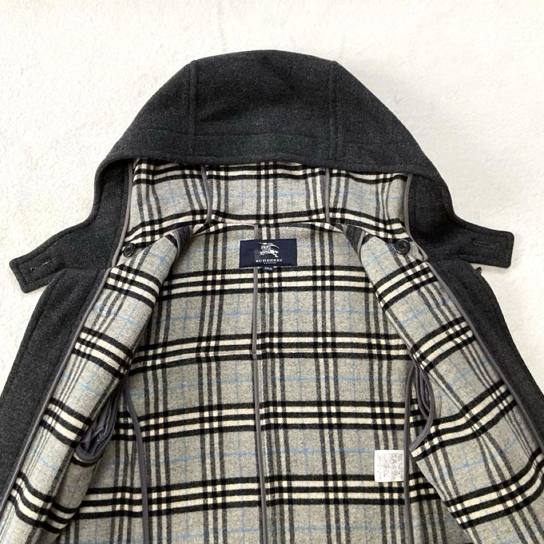 【美品】バーバリーロンドン ダッフルコート ブルーノバチェック チャコールグレー