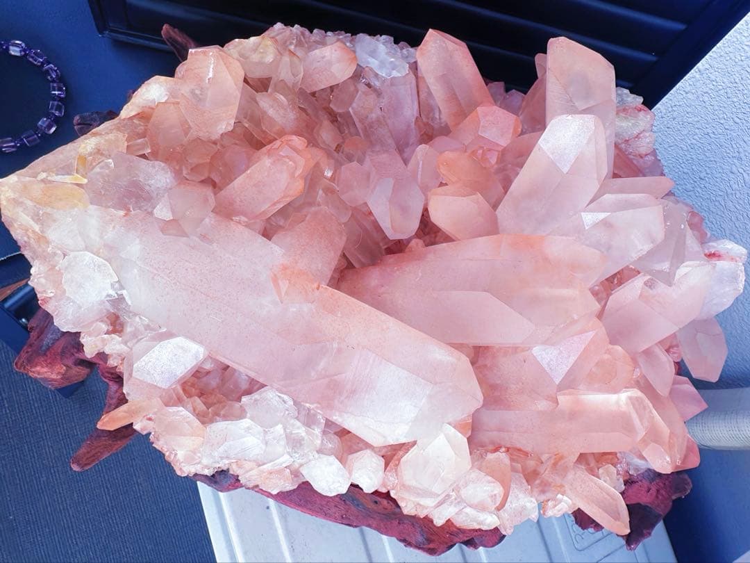巨大❗希少❗️超綺麗♡超強いパワー ピンク ヒマラヤ水晶クラスター天然石A1436