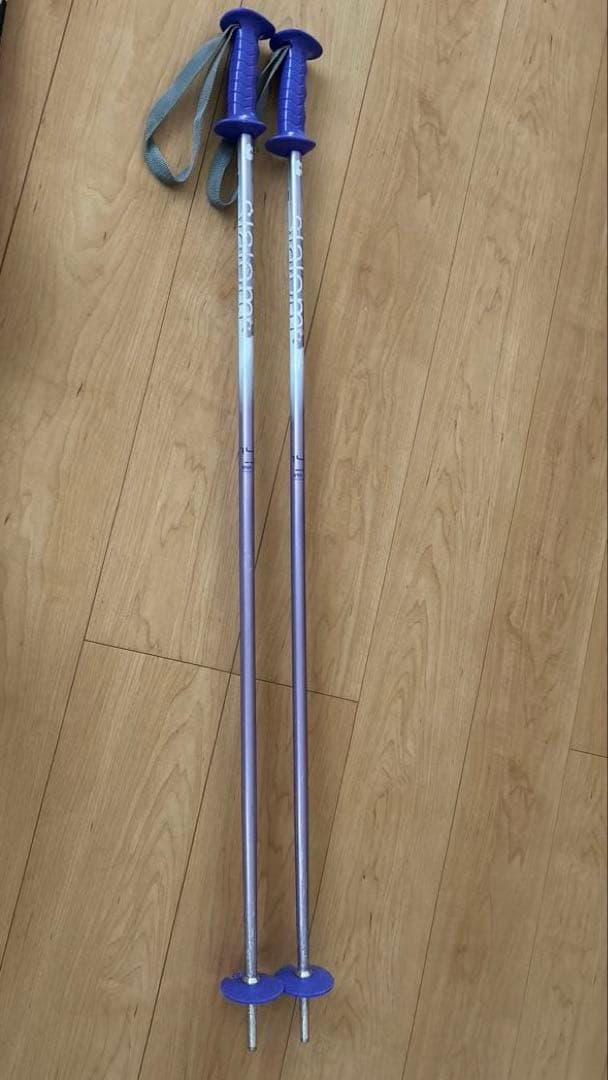 STREULE シュトロイレ スキー板 130 ビンディング、ポール、ケース付き