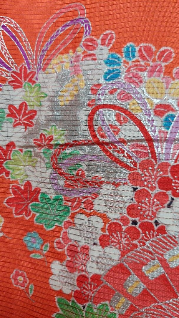 NA110アンティーク子供着物夏用絽綺麗着丈73センチ裄丈40センチ